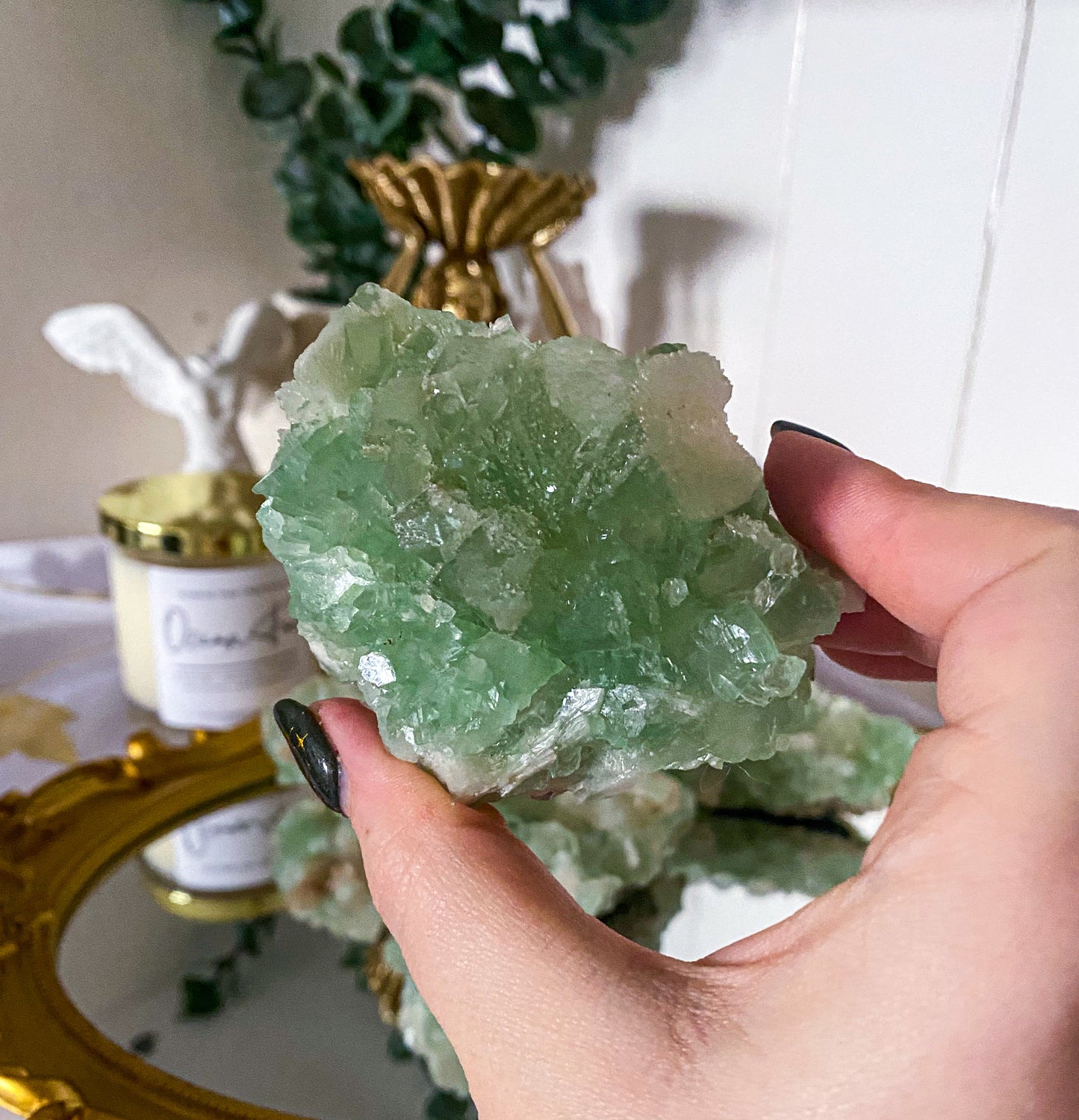 Green Apophyllite | Stilbite Inclusions | India