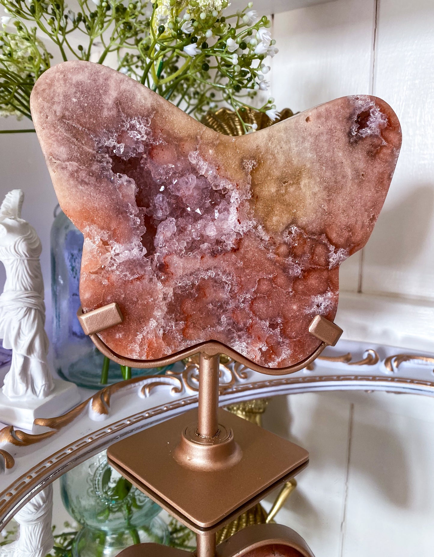 Tatiana | Pink Amethyst Butterfly On Rotative Stand | Brazil