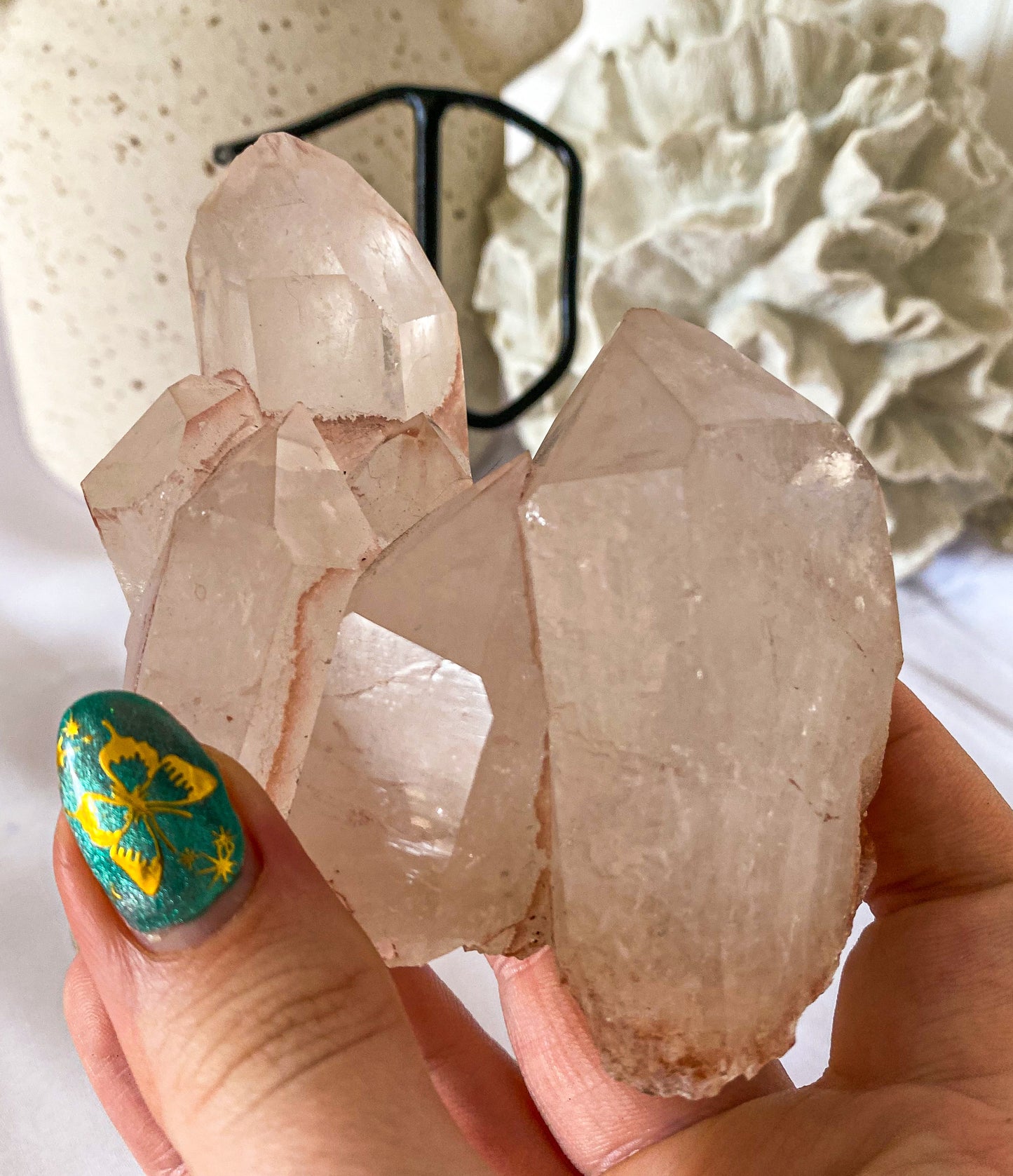 Quartz Cluster With Pink Hematite | Brazil