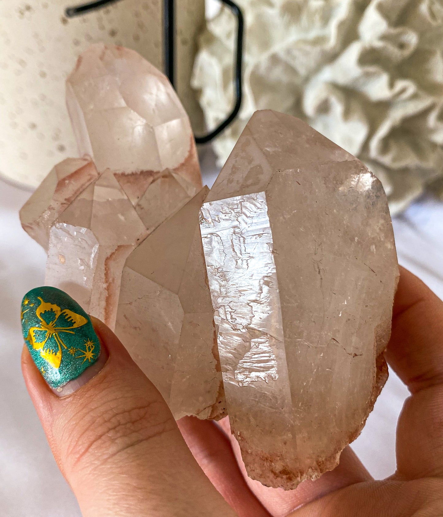 Quartz Cluster With Pink Hematite | Brazil