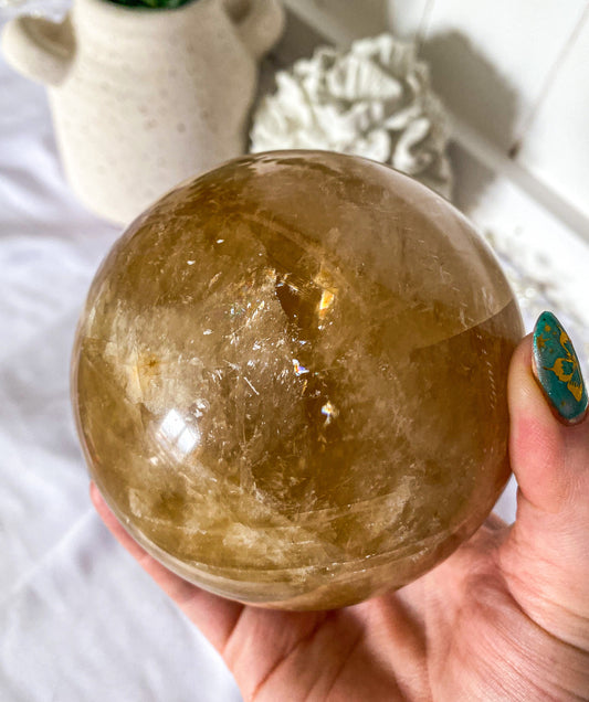 Honey Calcite Sphere | Large