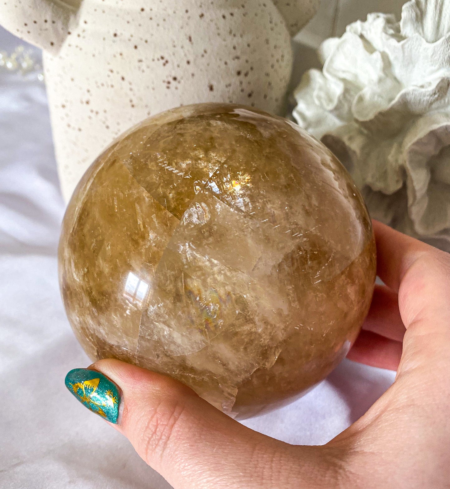 Honey Calcite Sphere | Large