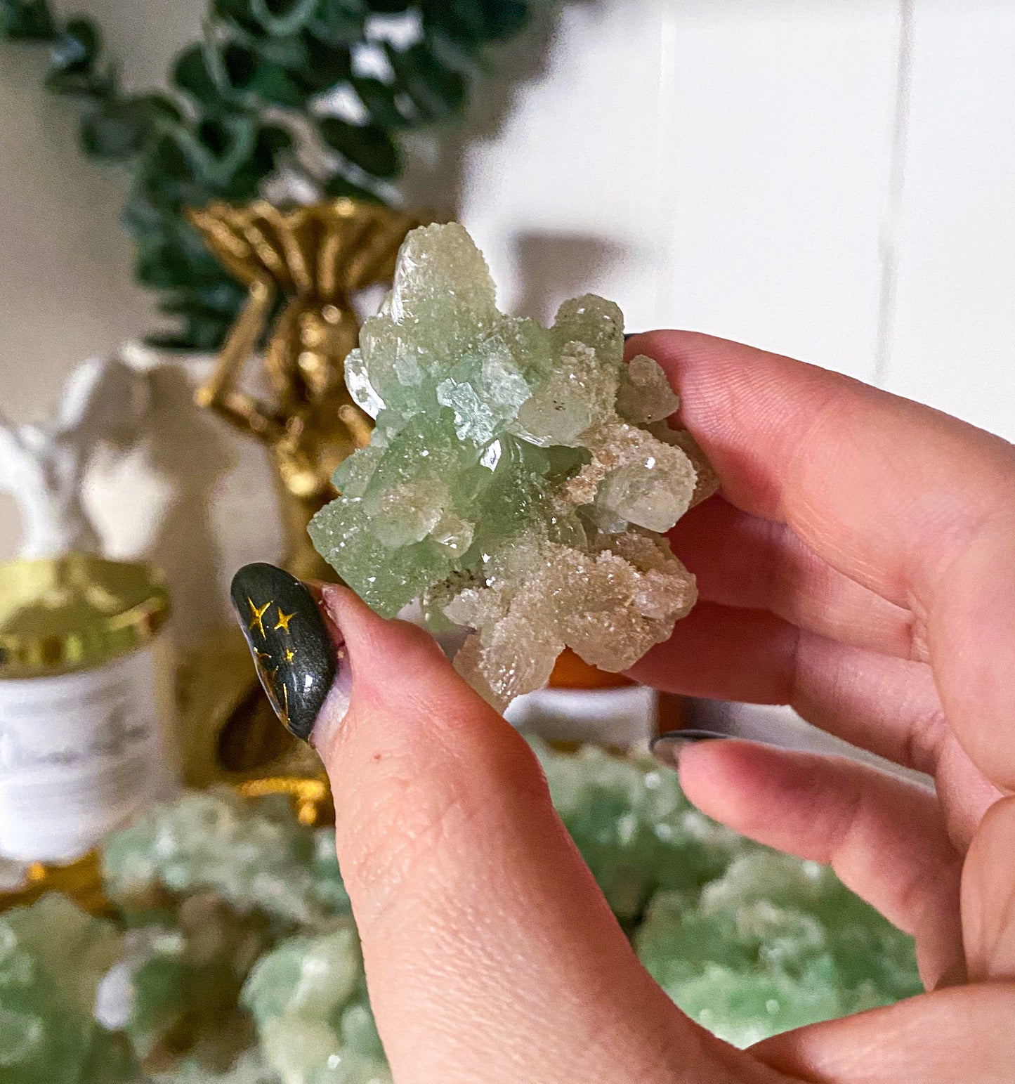 Green Apophyllite | Stilbite Inclusions | India