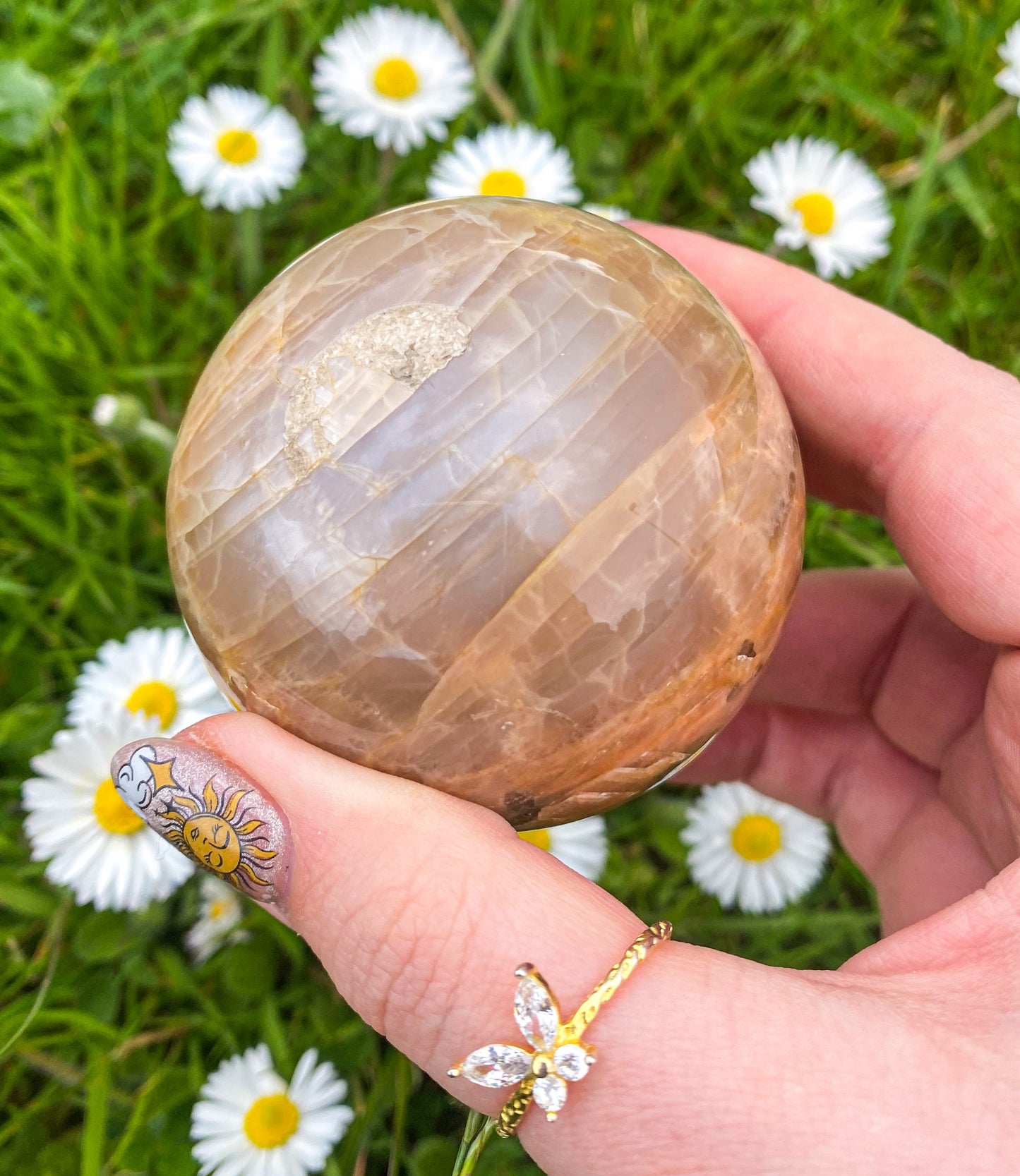 Peach Moonstone Spheres