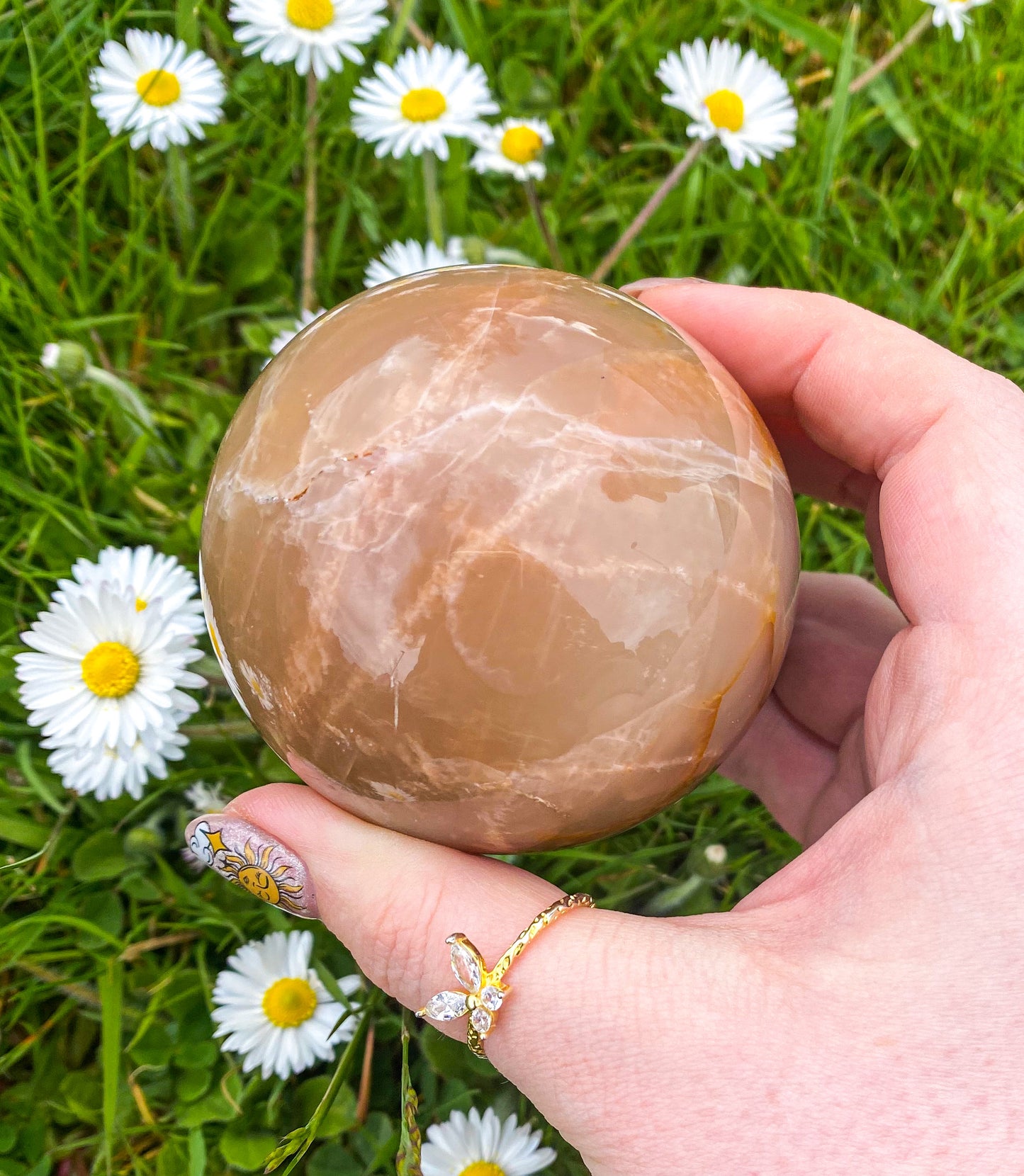 Peach Moonstone Spheres