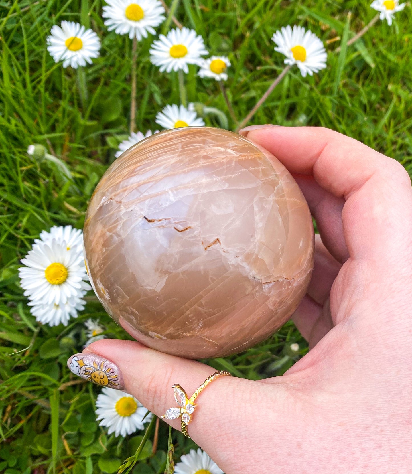 Peach Moonstone Spheres