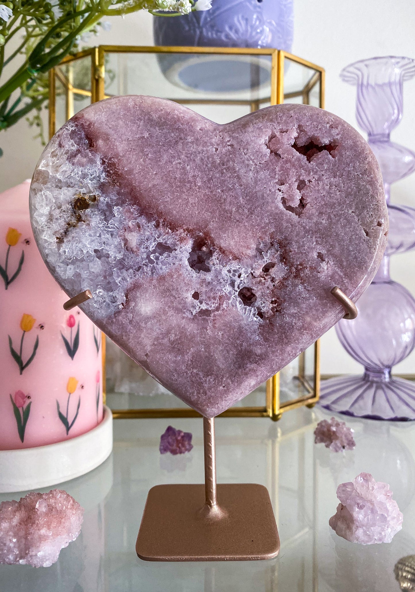 Breeze | Pink Amethyst Heart | Brazil