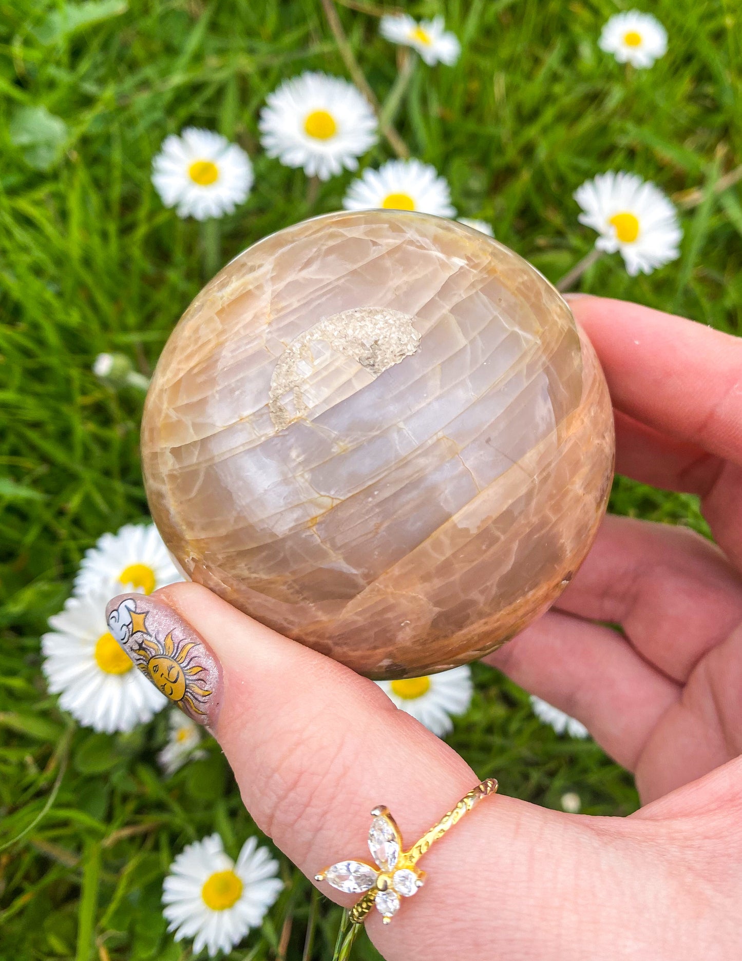 Peach Moonstone Spheres