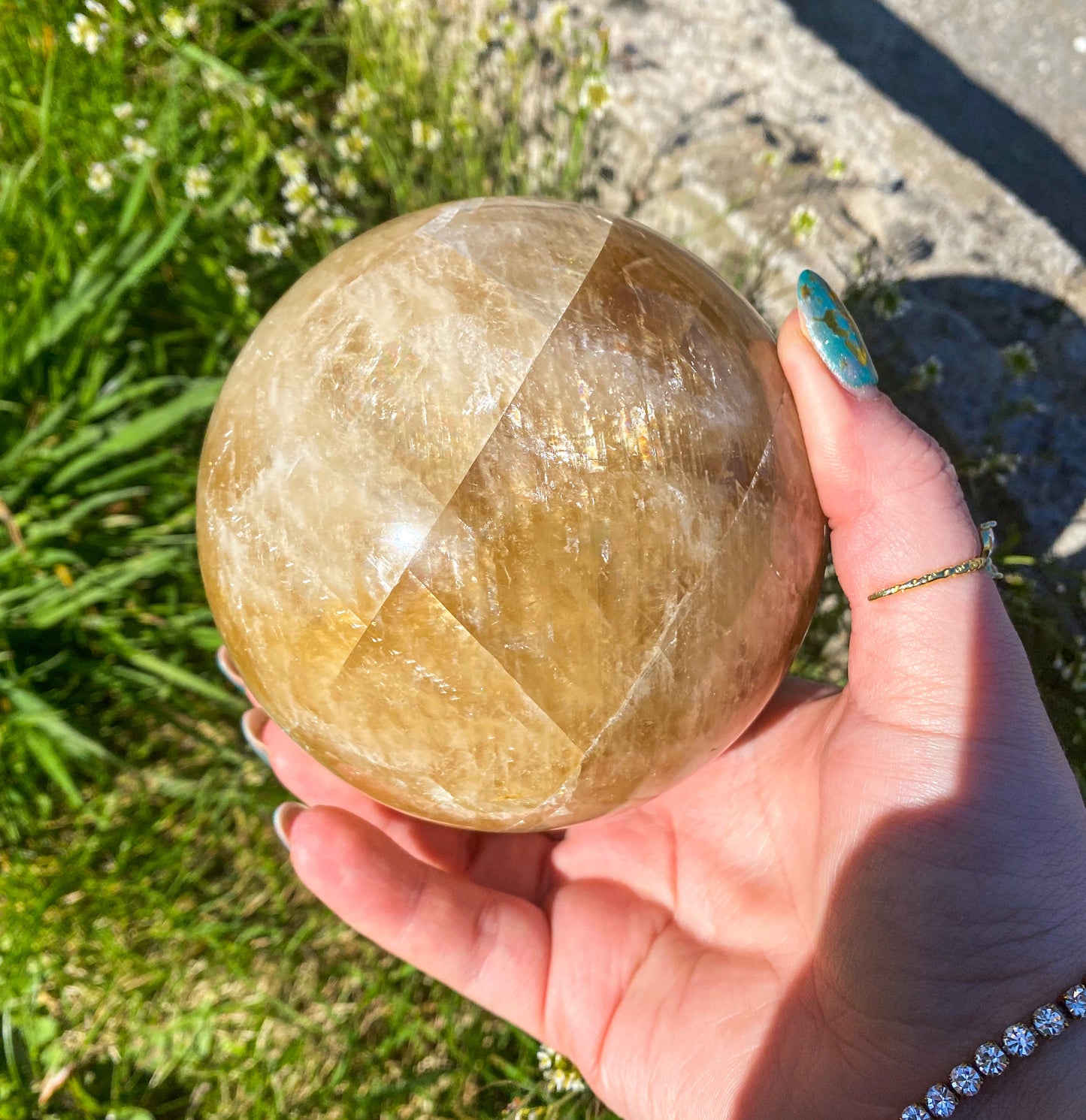 Honey Calcite Sphere | Large