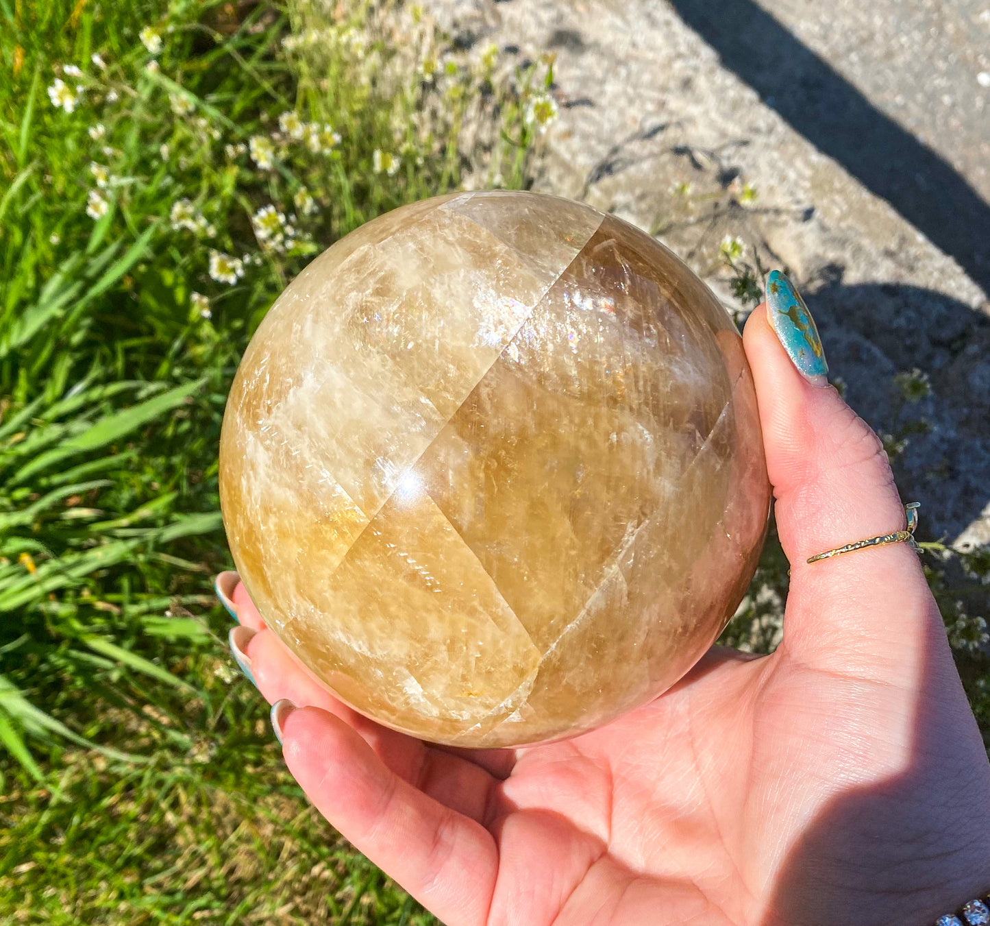 Honey Calcite Sphere | Large