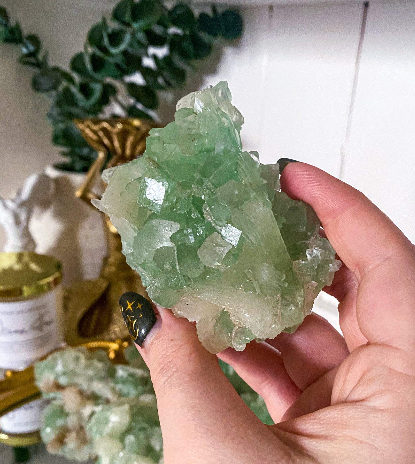 Green Apophyllite | Stilbite Inclusions | India