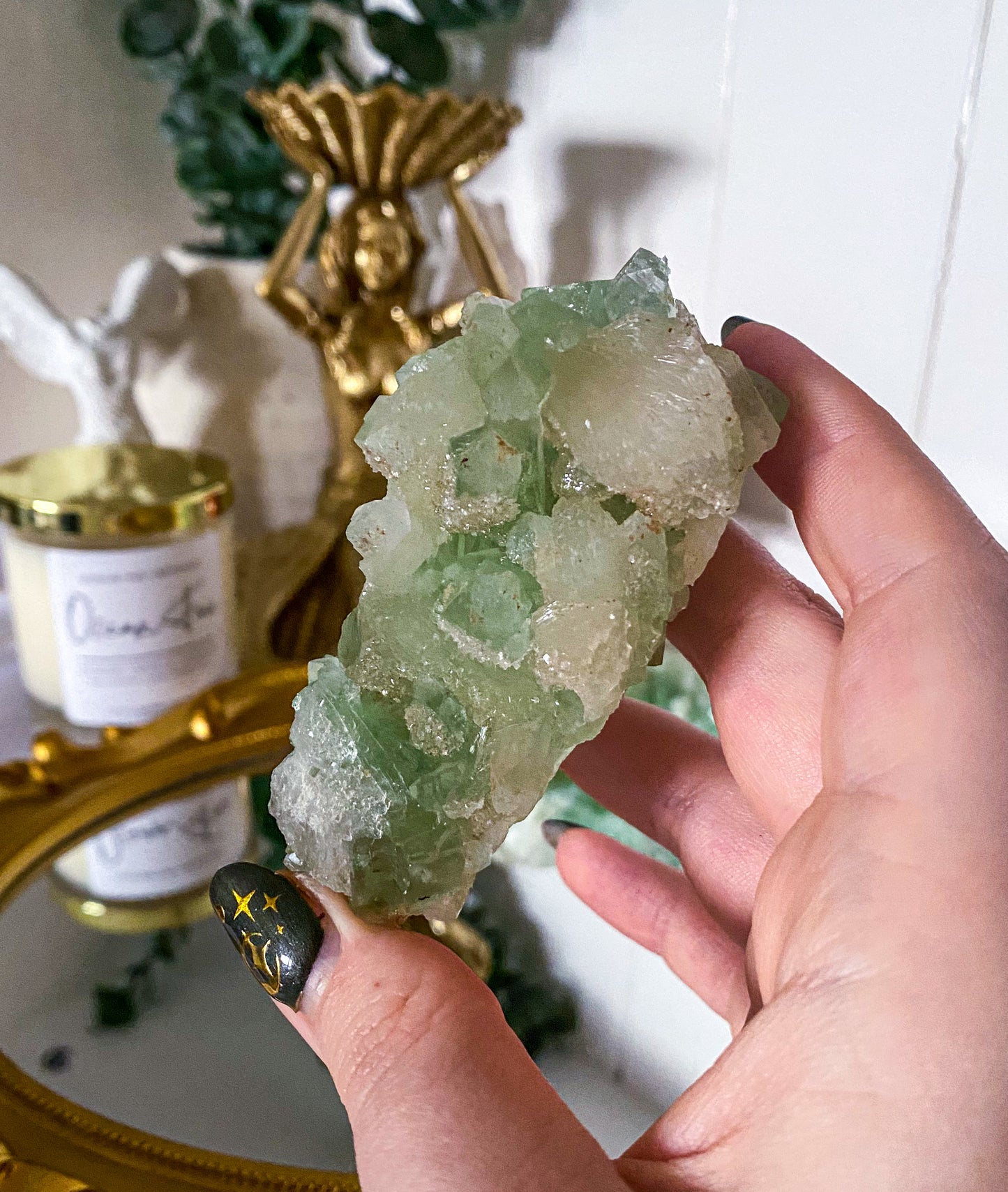 Green Apophyllite | Stilbite Inclusions | India