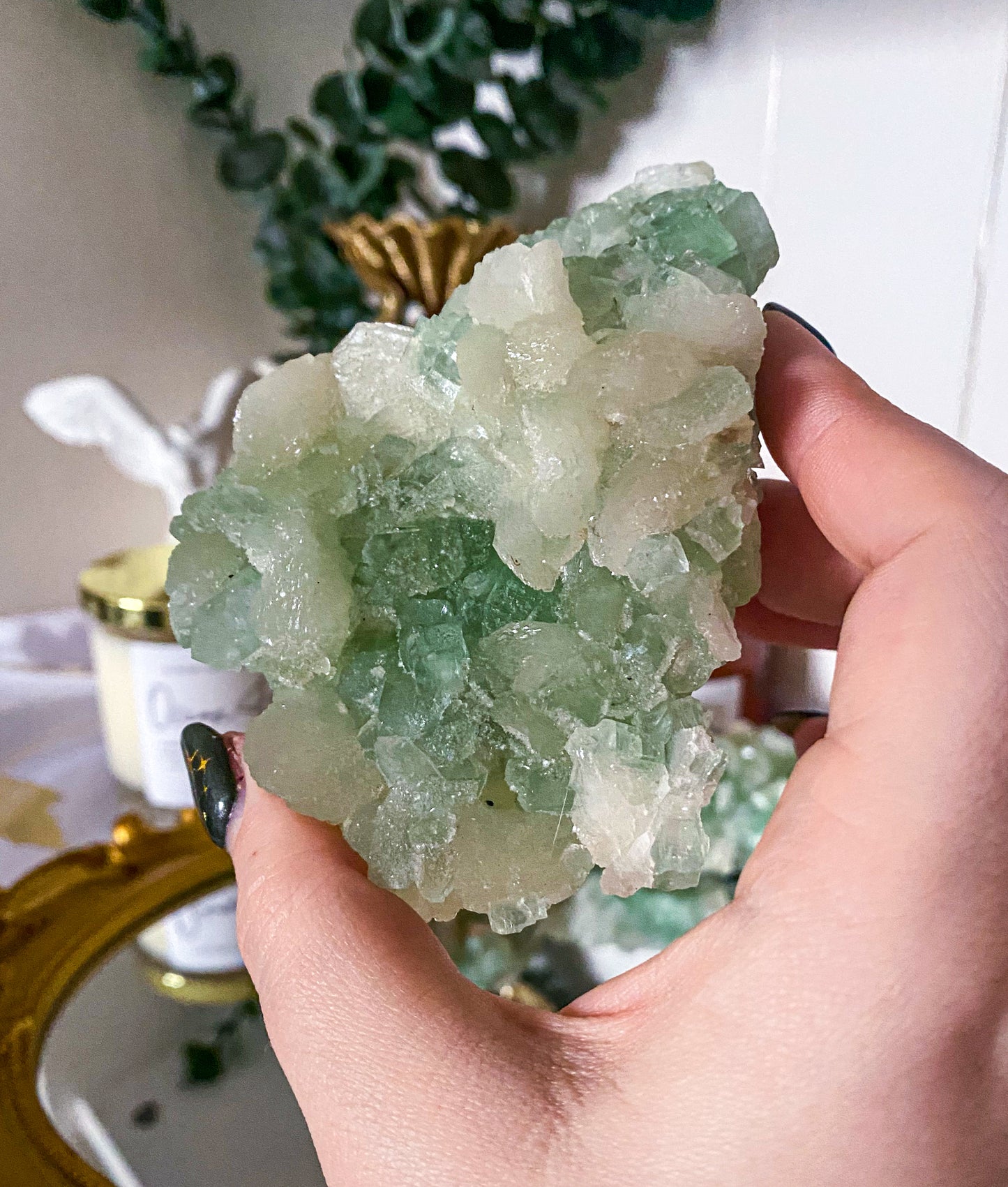 Green Apophyllite | Stilbite Inclusions | India