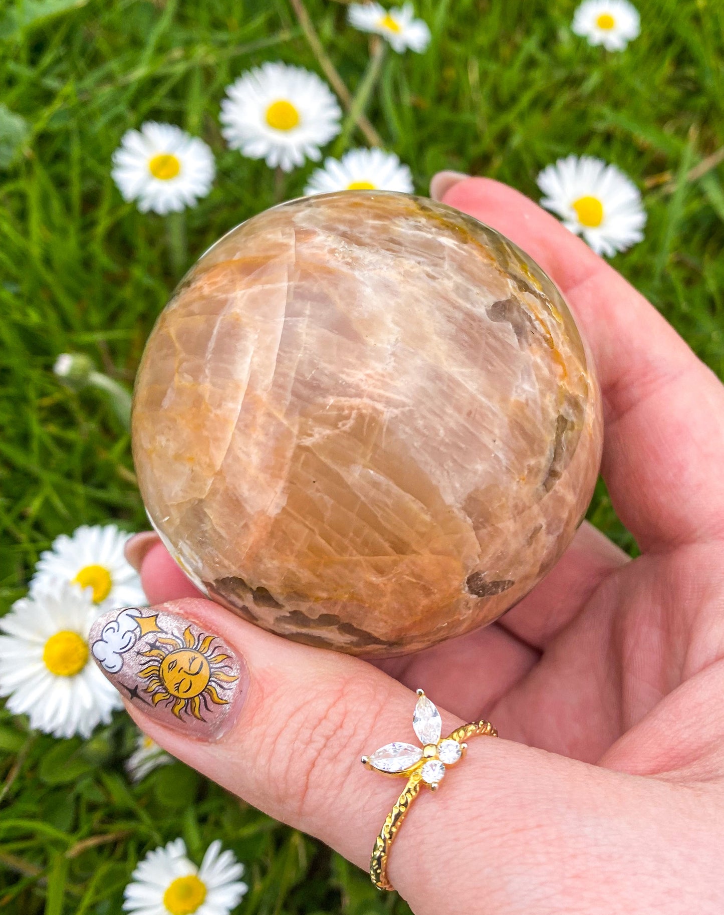 Peach Moonstone Spheres