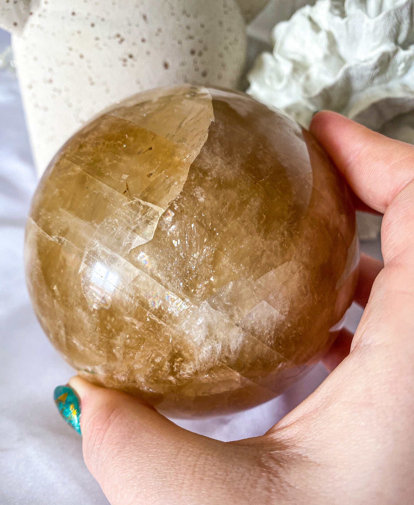 Honey Calcite Sphere | Large