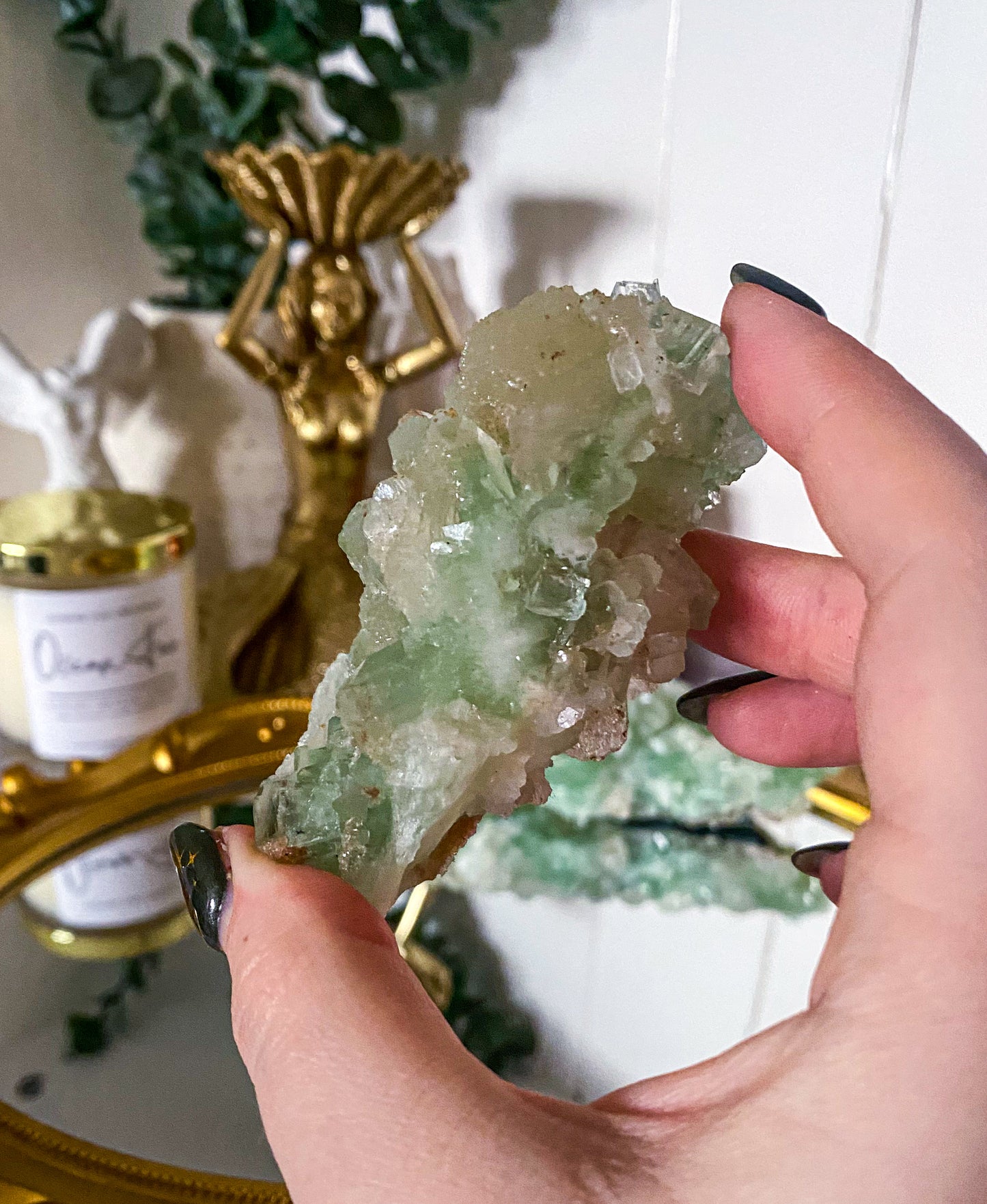 Green Apophyllite | Stilbite Inclusions | India