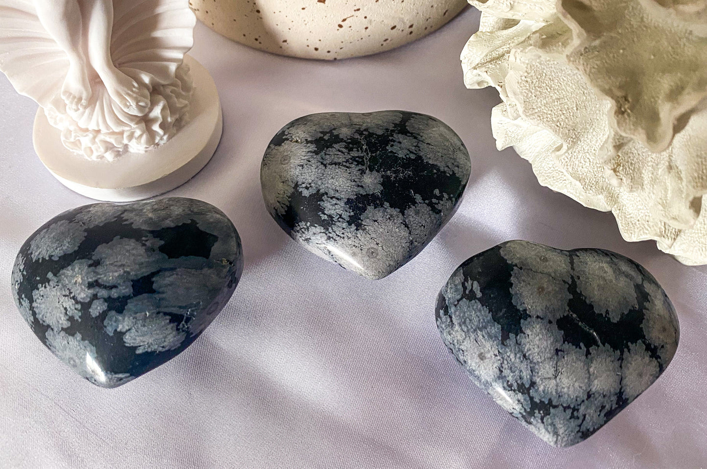 Snowflake Obsidian Hearts