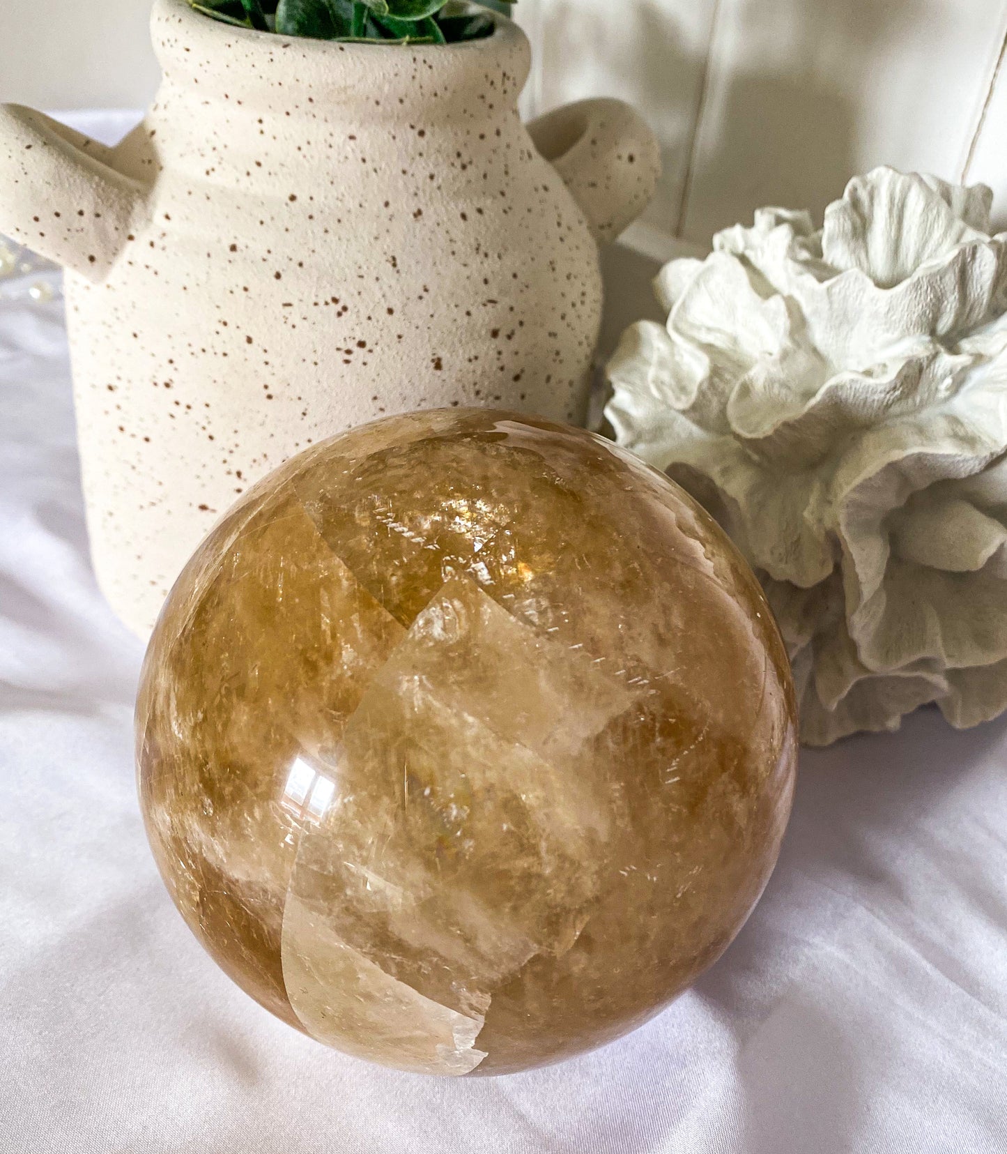 Honey Calcite Sphere | Large