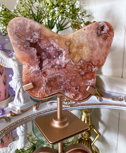 Tatiana | Pink Amethyst Butterfly On Rotative Stand | Brazil